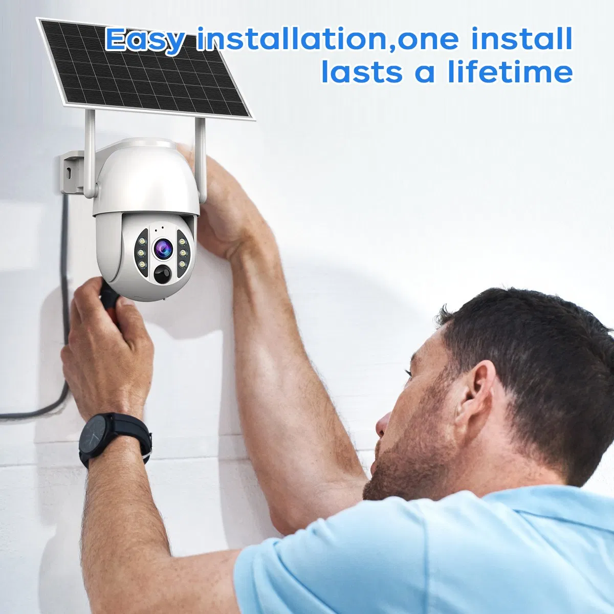 4G Solar Security Camera 3MP HD, IP66 Waterproof, Two-Way Audio, IR Night Vision, Motion Alert Wireless SIM Card Outdoor CCTV