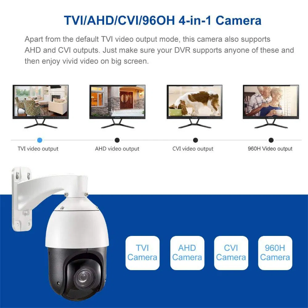 2MP Auto-Cruise PTZ Security Camera 20X Optical Zoom HD 4-in-1 Tvi/Ahd/Cvi/CVBS Video Surveillance- Pattern Scan