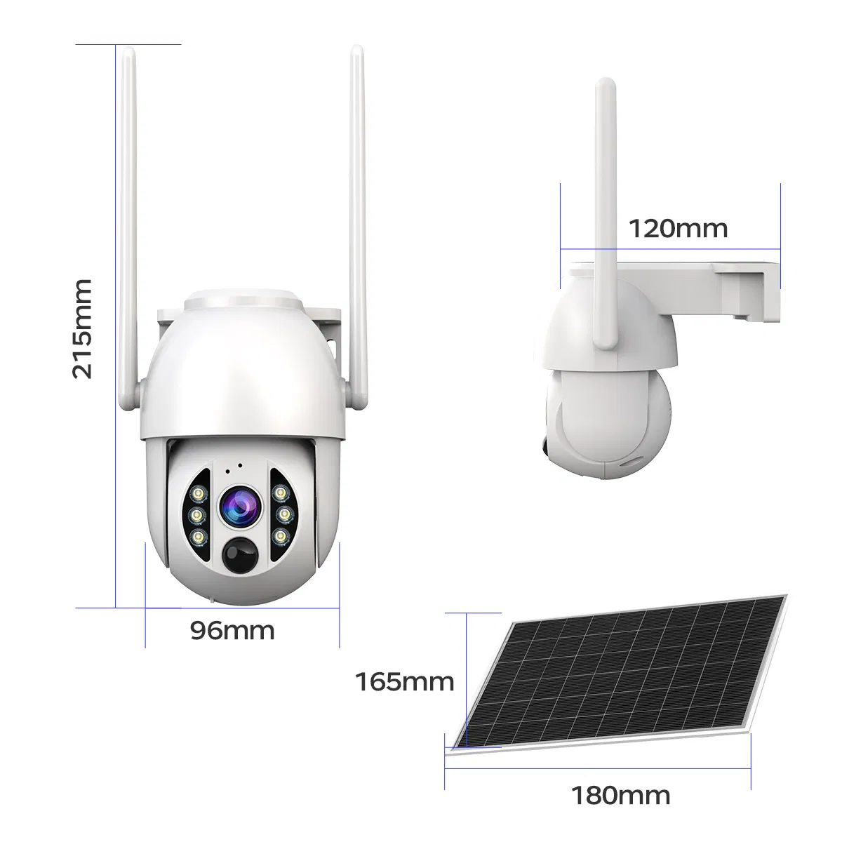 4G Solar Security Camera 3MP HD, IP66 Waterproof, Two-Way Audio, IR Night Vision, Motion Alert Wireless SIM Card Outdoor CCTV