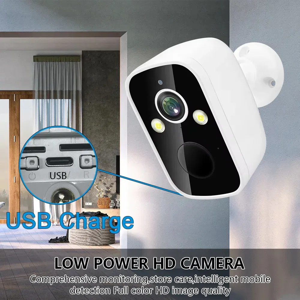 Smart Ai Battery Indoor HD 130 Degree Wide Angle WiFi Camera with PIR Motion Detection