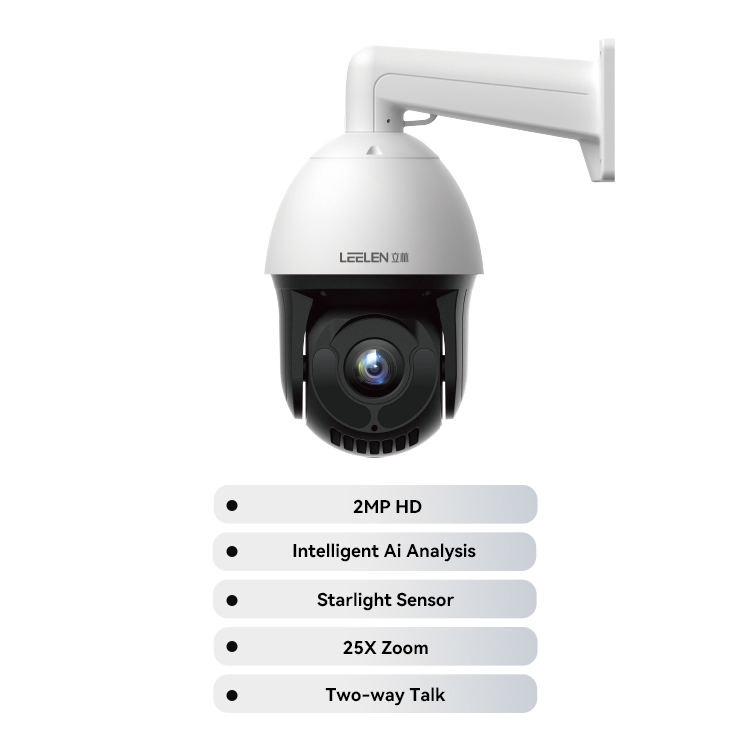 Leelen 2MP IP Security Cameras Surveillance System Supports Storage Card IP63 Waterproof Outdoor Night Vision Security PTZ Camera