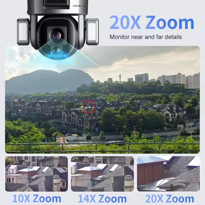 4G Solar Security Camera 4K 20X Optical Zoom Face Human Recognition Night Vision Full Color IP Solar CCTV Camera