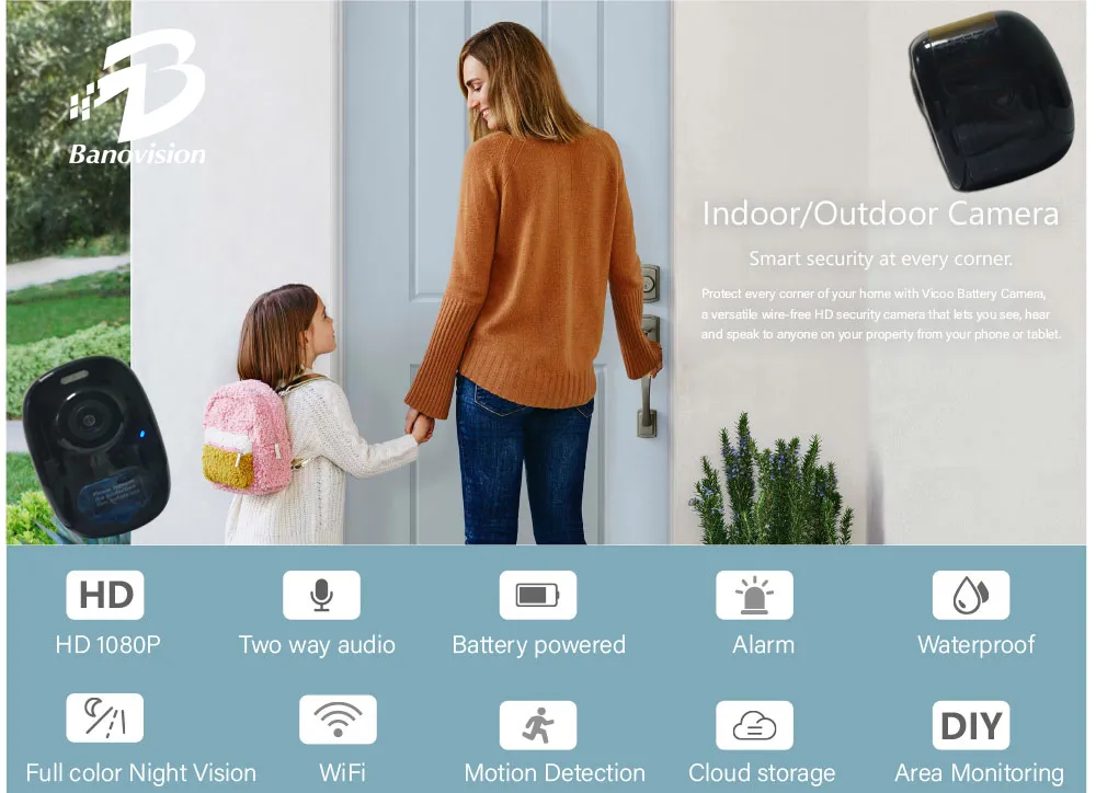 3MP IP Camera WiFi Solar Panel Battery CCTV