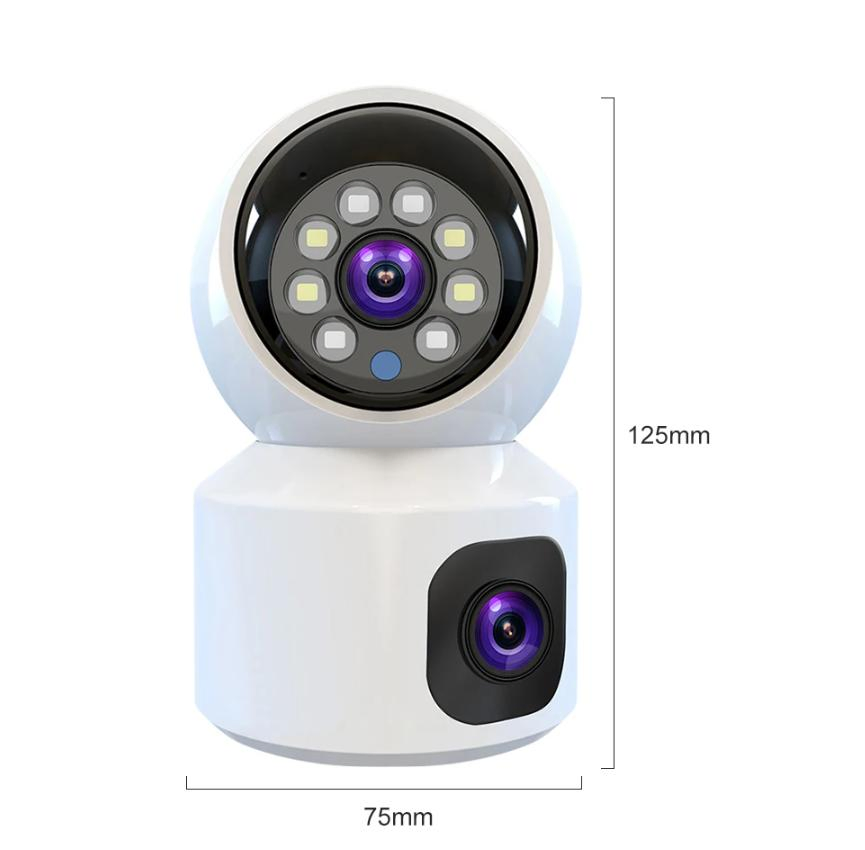 Security 4MP Dual Lens Indoor Security Camera 2.4GHz WiFi for Home Security, Baby/Pet Camera Indoor with Night Vision, Motion Detection Smart Camera