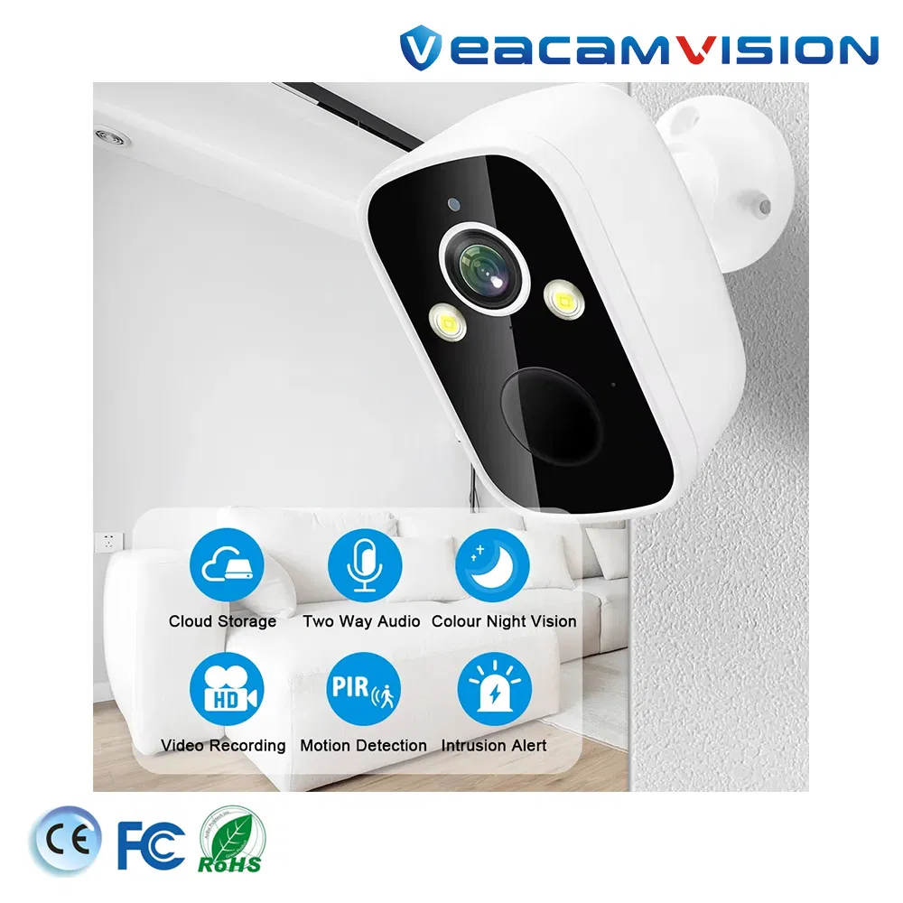 Smart Ai Battery Indoor HD 130 Degree Wide Angle WiFi Camera with PIR Motion Detection