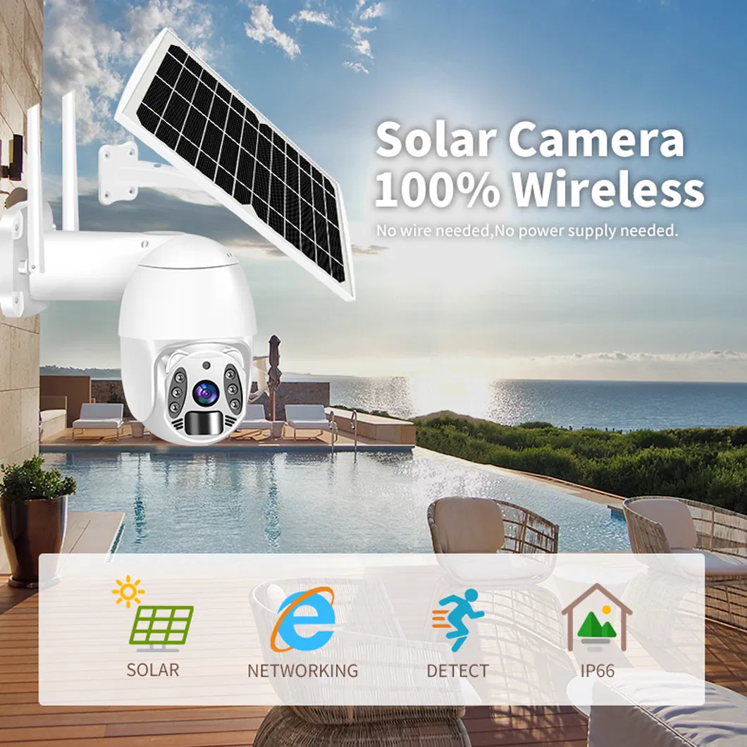 3MP PIR Tuya 4G/Wireless WiFi Outdoor Waterproof Solar PTZ CCTV Security IP Battery Camera