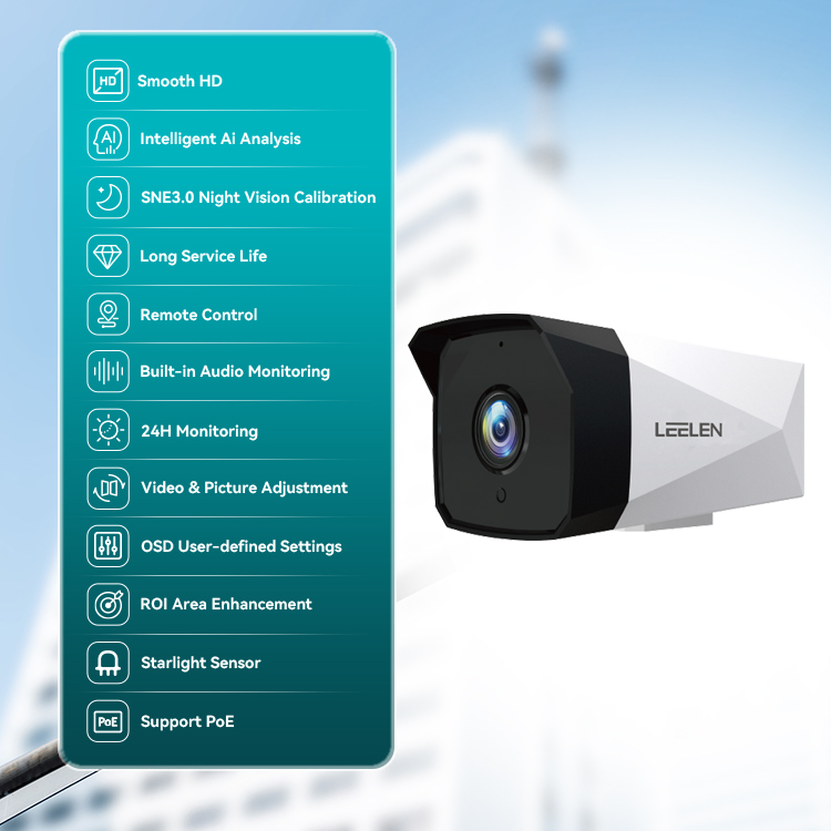 Leelen Surveillance Camera 5MP HD CCTV Camera System Full Color Infrared Night Vision IP67 Waterproof Outdoor Security Cameras