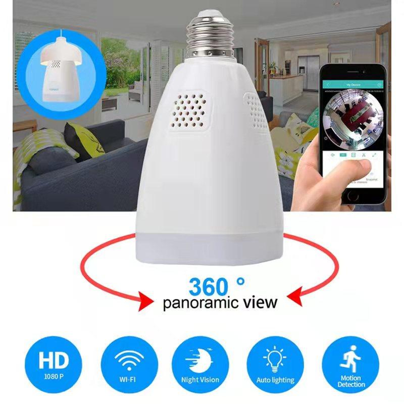 Hot Sale HD 3MP Light Bulb Camera 360 Degree Panoramic Wireless Home Security Surveillance Dome Fisheye WiFi Lamp Camera