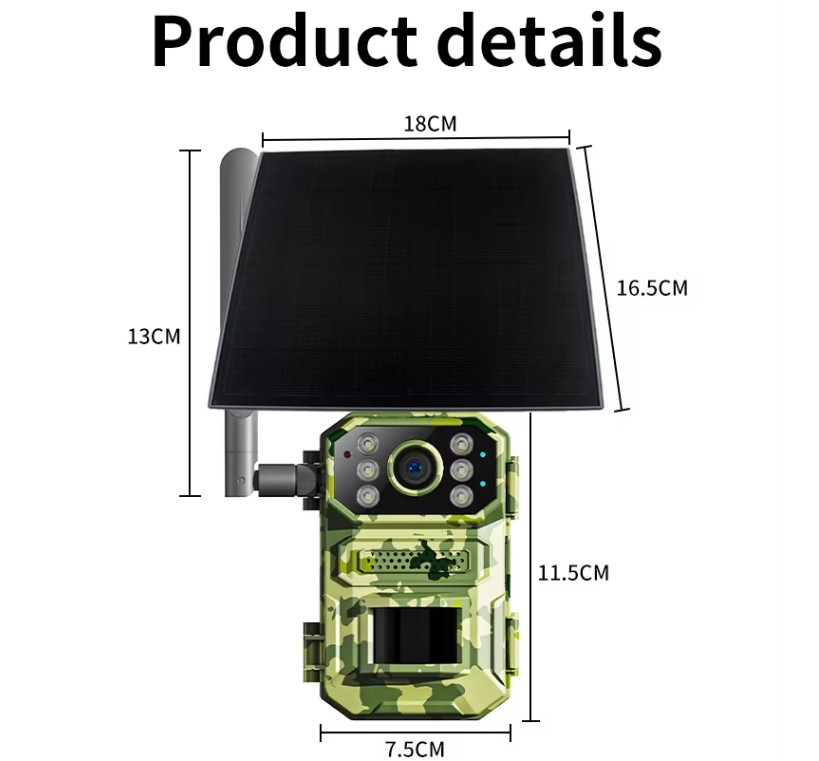 5W Solar Panel 4G LTE Cellular Hunting Trail Camera Outdoor Intelligent Camouflage Camera Avp006X