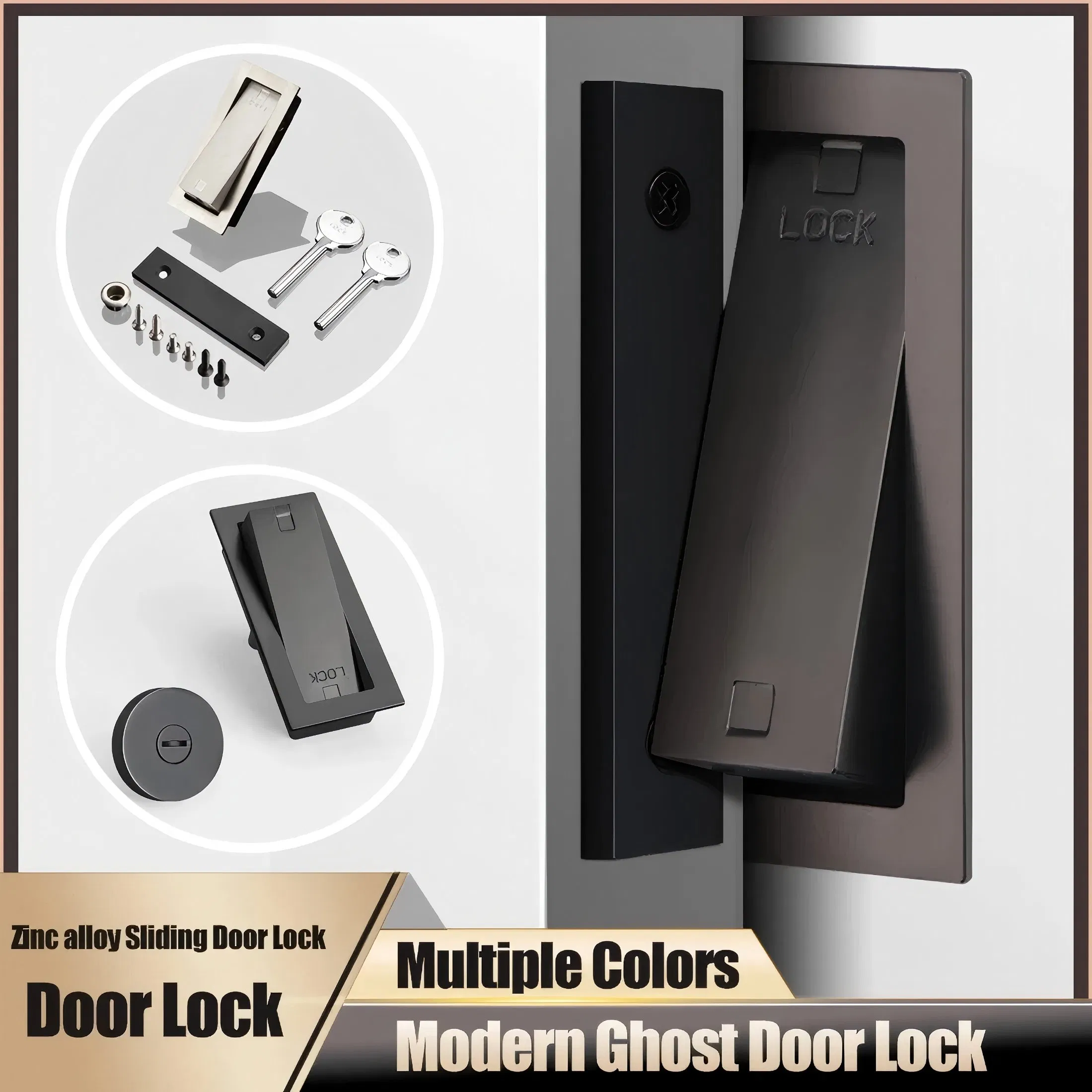 Magic Hidden Track Concealed Barn Door Hardware Invisible Sliding Door Roller Set