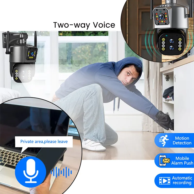 Dual Lens Network Camera Zoom PTZ 12