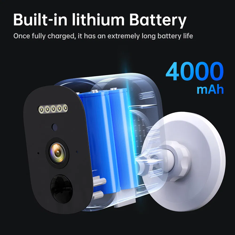 Battery-Powered Large-Capacity WiFi with Infrared Full-Color Night Vision, Two-Way Voice, Voice Alert, Outdoor Waterproof PTZ CCTV Camera