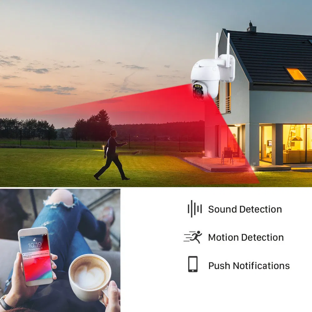 5X Optical Zoom Outdoor WiFi PTZ Camera Wholesale Small Surveillance Cameras Compatible with Hik Dahua