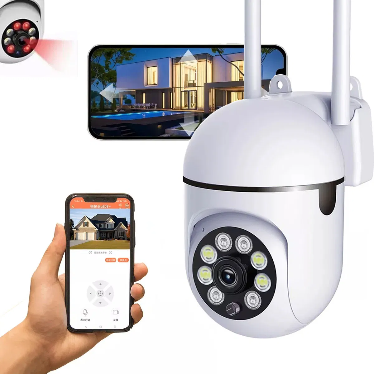 2MP Pan-Tilt WiFi Security Camera with Two-Way Audio and Night Vision Capabilities. CCTV Camera