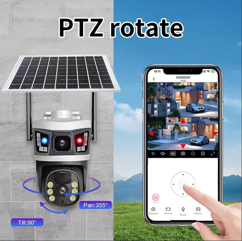 HD 1080P Outdoor Waterproof Solar Low-Power Battery WiFi/4G IP PTZ Network Camera