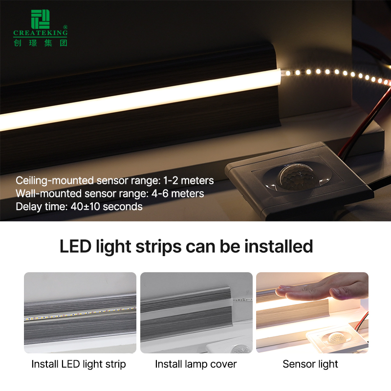 China Manufacturer OEM 70*15mm Hidden Nail PVC Base Moulding with LED Strip