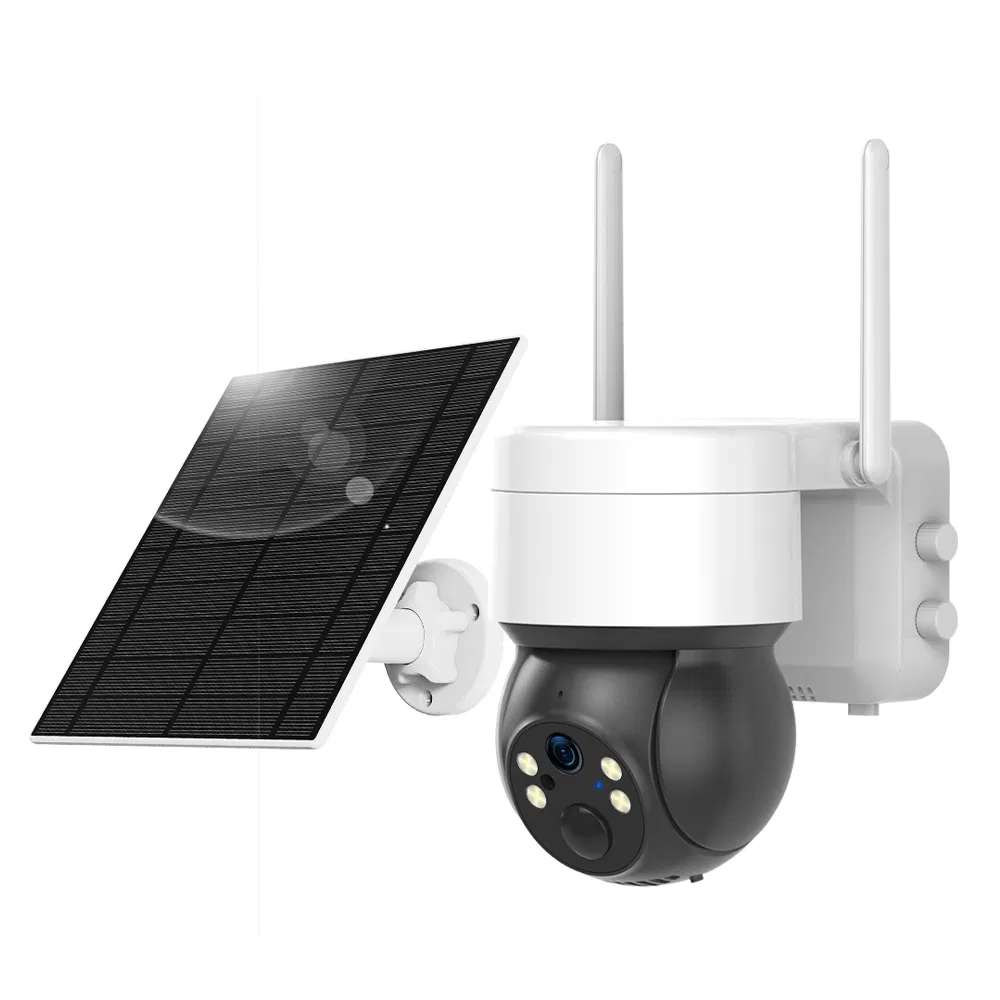 Solar 4G WiFi CCTV Camera Outdoor PTZ Surveillance Security Camera with Night Vision IP Wireless Motion Detection Remote Monitoring Battery Powered Camera