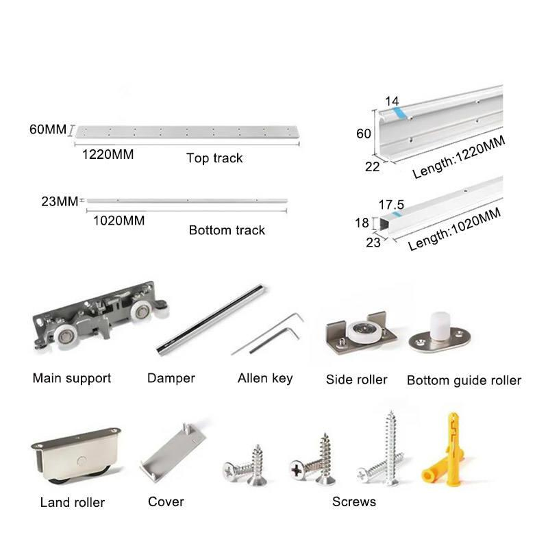 Magic Hidden Track Concealed Barn Door Hardware Invisible Sliding Door Roller Set