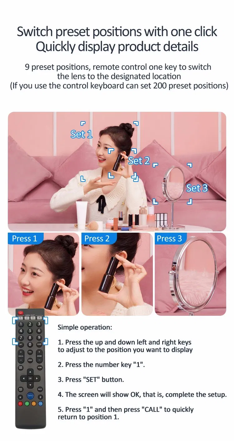 4K/30fps 20X Optical Zoom Ndi Optional HDMI / USB3.0 / IP PTZ Video Conference Camera Camera