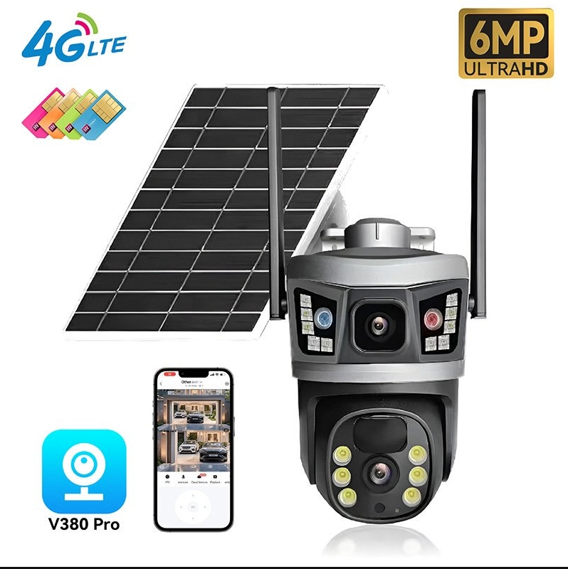 HD 1080P Outdoor Waterproof Solar Low-Power Battery WiFi/4G IP PTZ Network Camera