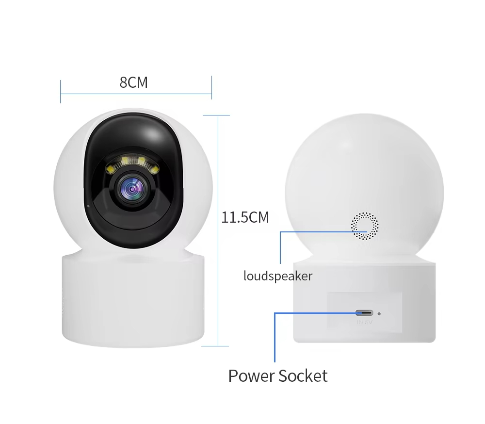 Full Color Night Vision Wireless Indoor 360 PTZ Security CCTV WiFi Camera with SD Card Slot
