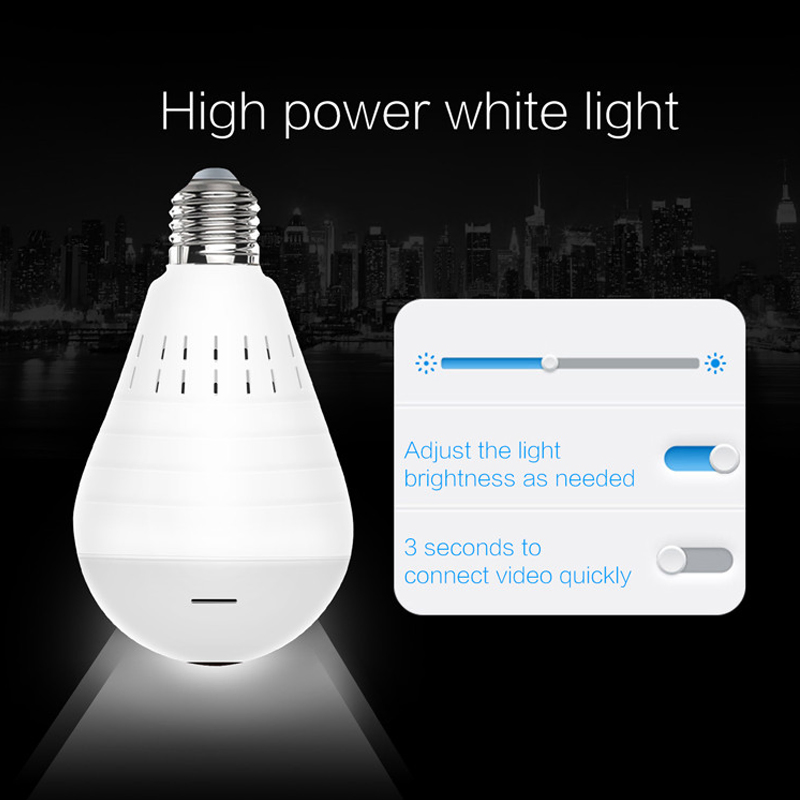 Bulb Light Wireless IP Camera Fisheye 960p 360 Degree CCTV Camera 1.3MP Home Security WiFi Camera Bulb (ec75) P12