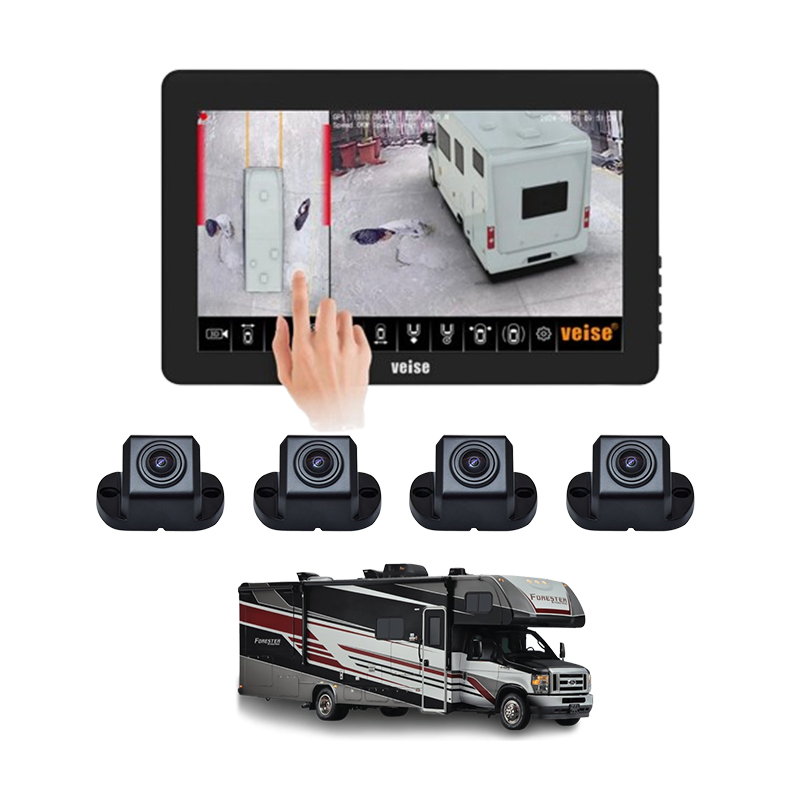 HD 1080P 360 Degree Bird View Panorama System 4CH Fisheye Camera Car DVR Record Surround View 360 3D for Truck Forklift