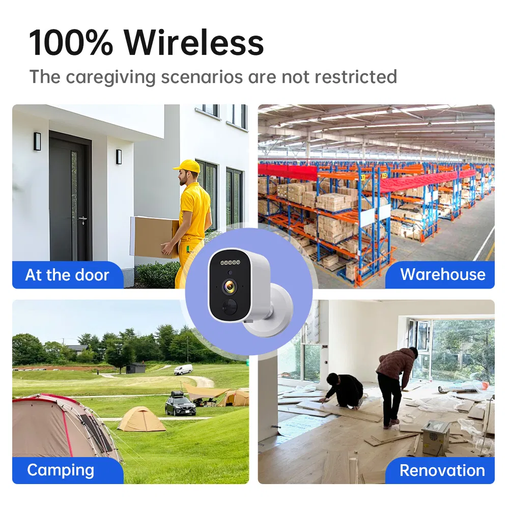 Battery-Powered Large-Capacity WiFi with Infrared Full-Color Night Vision, Two-Way Voice, Voice Alert, Outdoor Waterproof PTZ CCTV Camera