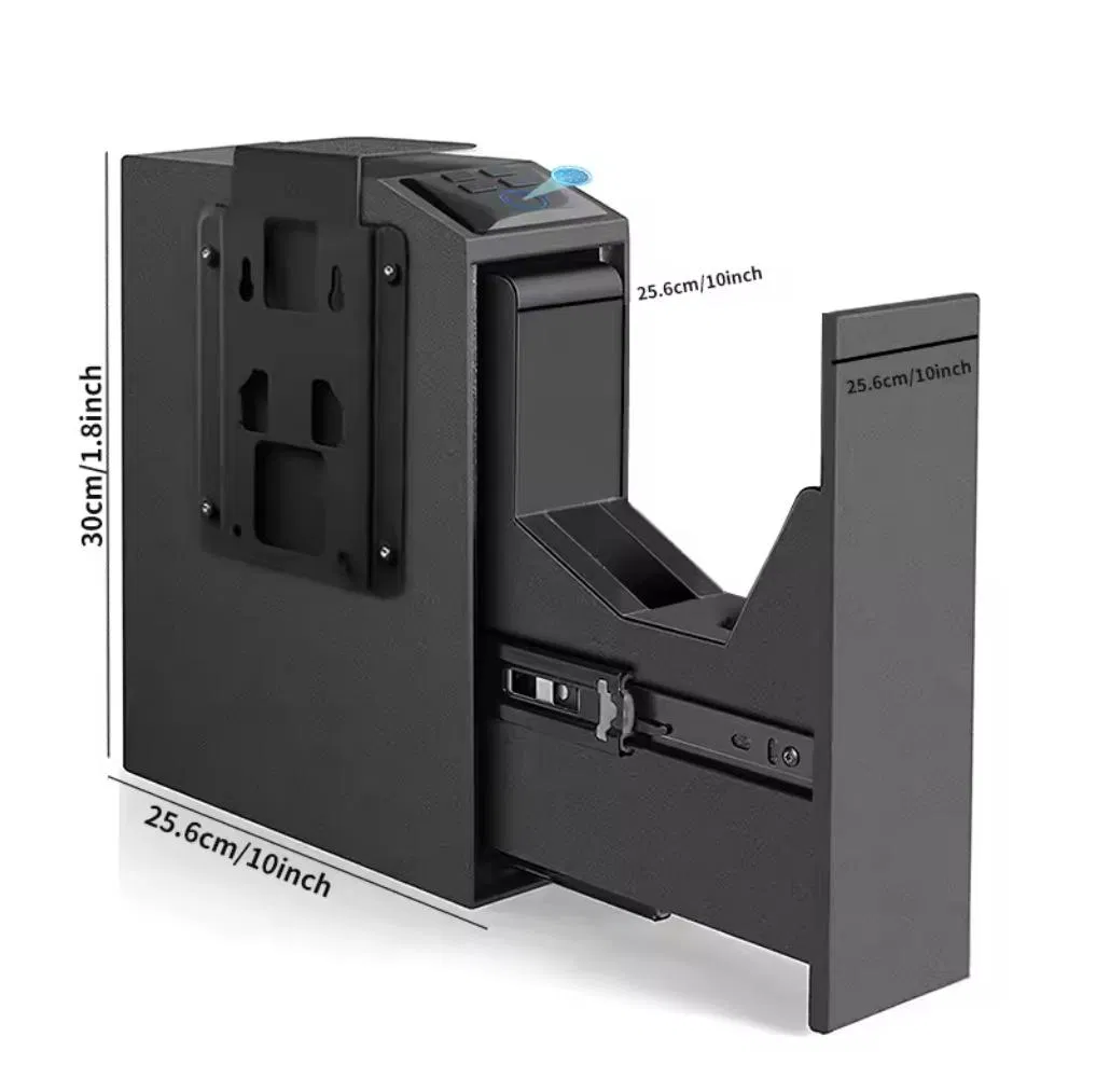 Automatic Pulling and Hanging Gun Box Hidden Safes for Home Biometric Fingerprint Hand Gun Auto-Open Steel Storage Safe Box