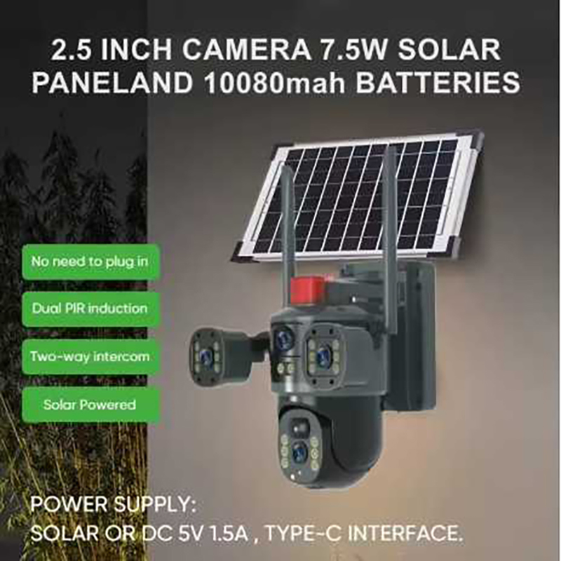 WiFi Outdoor Camera Wireless Solar/Battery Powered with Solar Panel, 360° Viewing, Ai Human Detection, Color Night Vision, Online Viewing