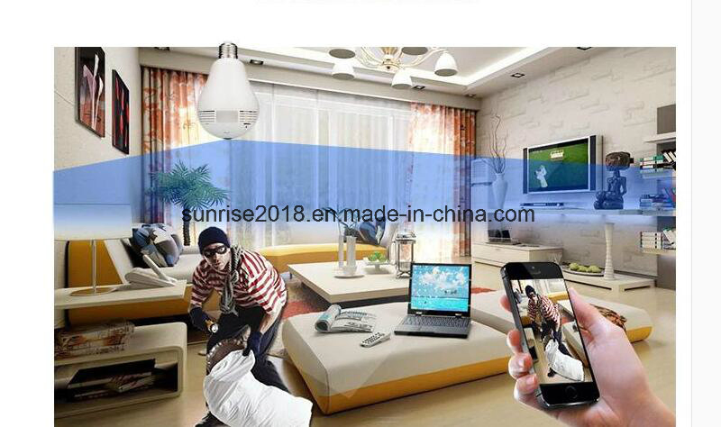 WiFi 360 Degree Security CCTV Camera Panoramic Fisheye Night Vision Lamp Camera