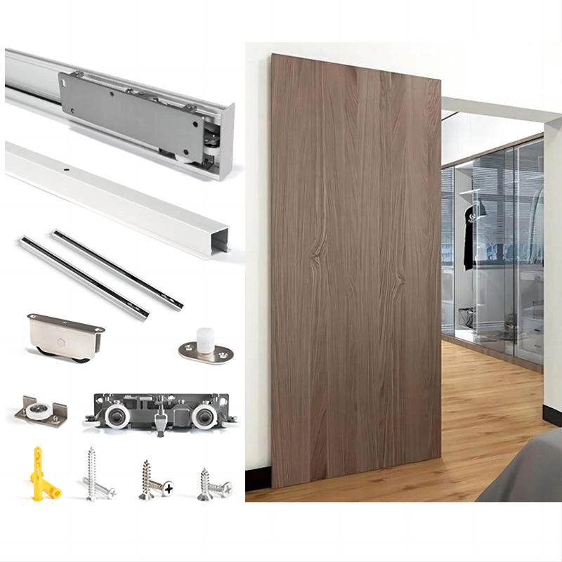 Magic Hidden Track Concealed Barn Door Hardware Invisible Sliding Door Roller Set
