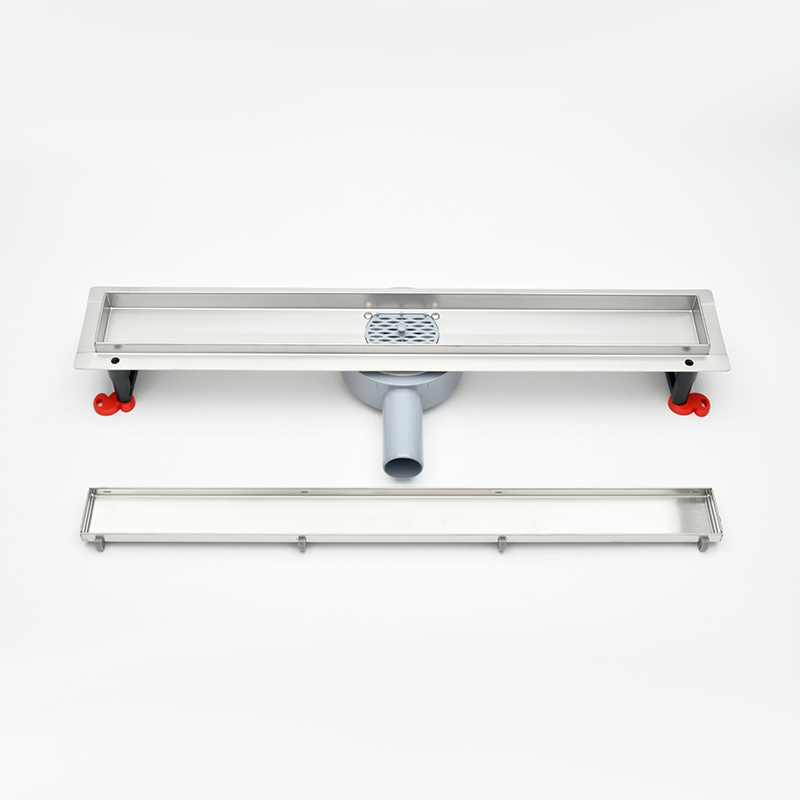 Sanipro New European 304 Stainless Steel Tile Insert Hidden Shower Drain 360 Degree Rotation Outlet Bathroom Linear Floor Drains