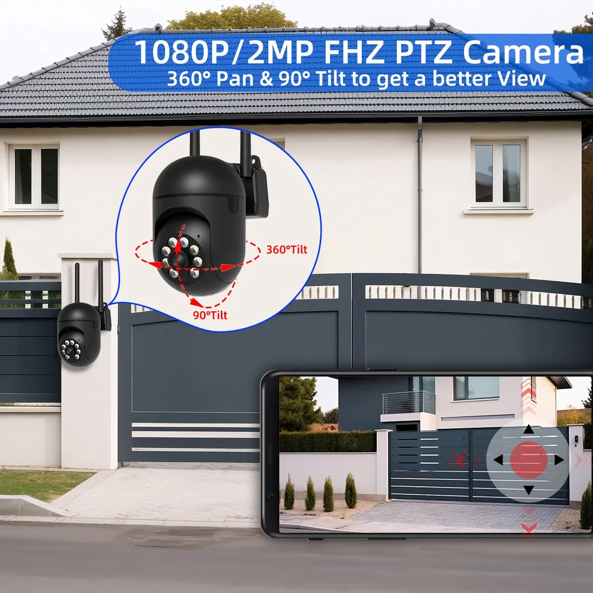 2MP Pan-Tilt WiFi Security Camera with Two-Way Audio and Night Vision Capabilities. CCTV Camera
