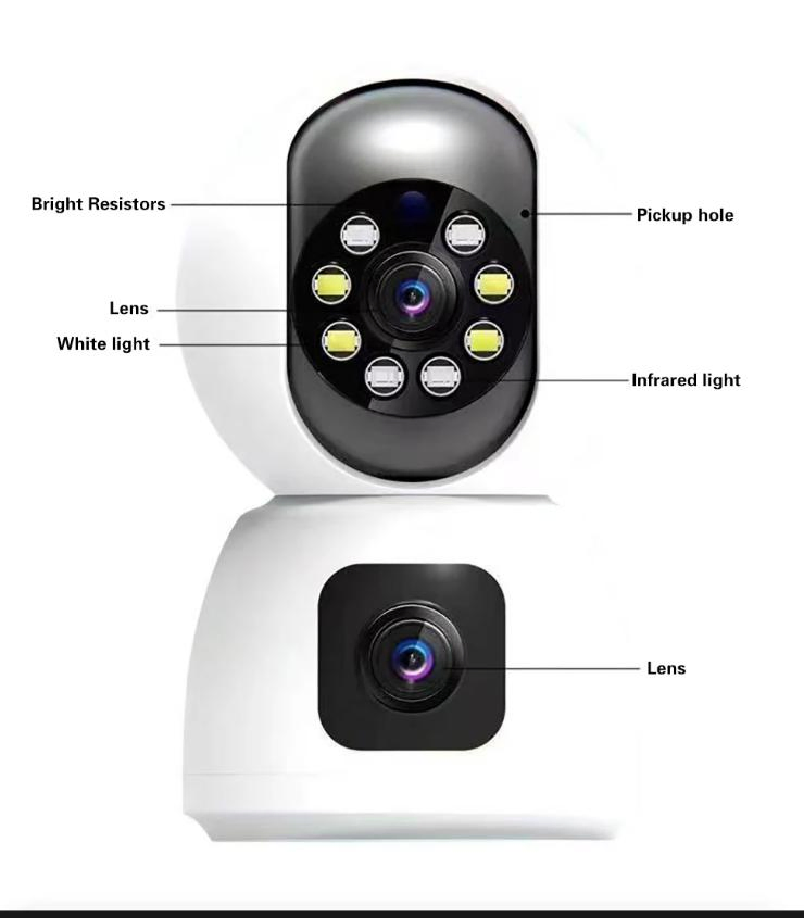 Security 4MP Dual Lens Indoor Security Camera 2.4GHz WiFi for Home Security, Baby/Pet Camera Indoor with Night Vision, Motion Detection Smart Camera