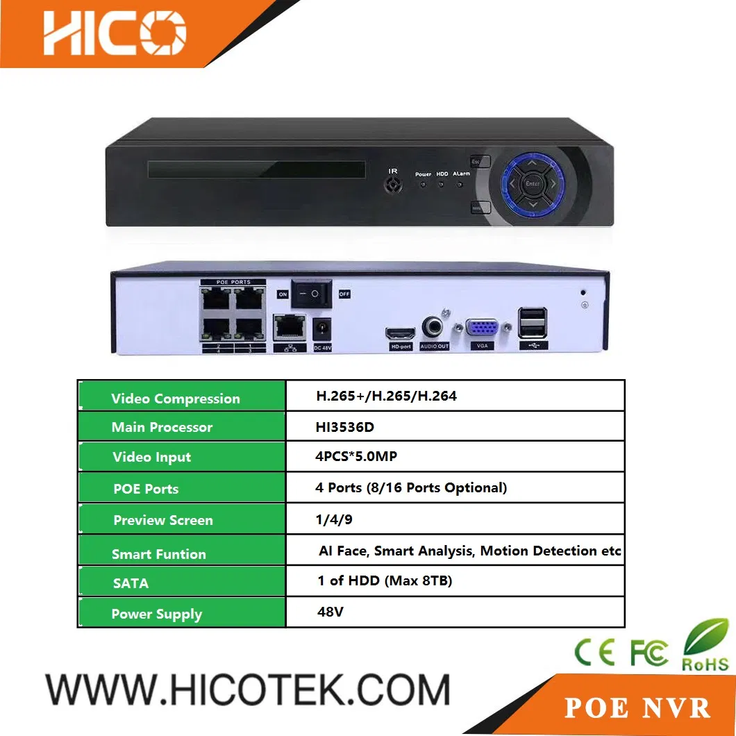 Hikvision Protocol P2p 12MP 4K 8MP 5MP Sony UHD CCTV IP Poe Waterproof Outdoor Camera Uniview NVR Video Surveillance Security Humanoid Detection