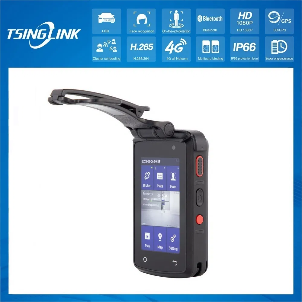 LTE 3G 4G Cellular WiFi Patrolofficer Guard GPS Body Worn Wireless Handheld Web Camera