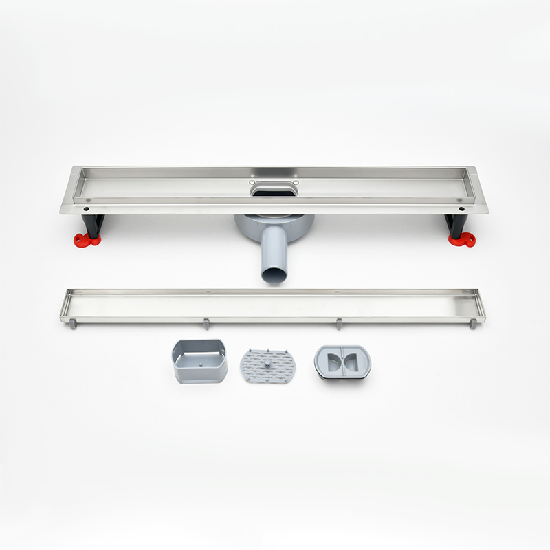 Sanipro New European 304 Stainless Steel Tile Insert Hidden Shower Drain 360 Degree Rotation Outlet Bathroom Linear Floor Drains