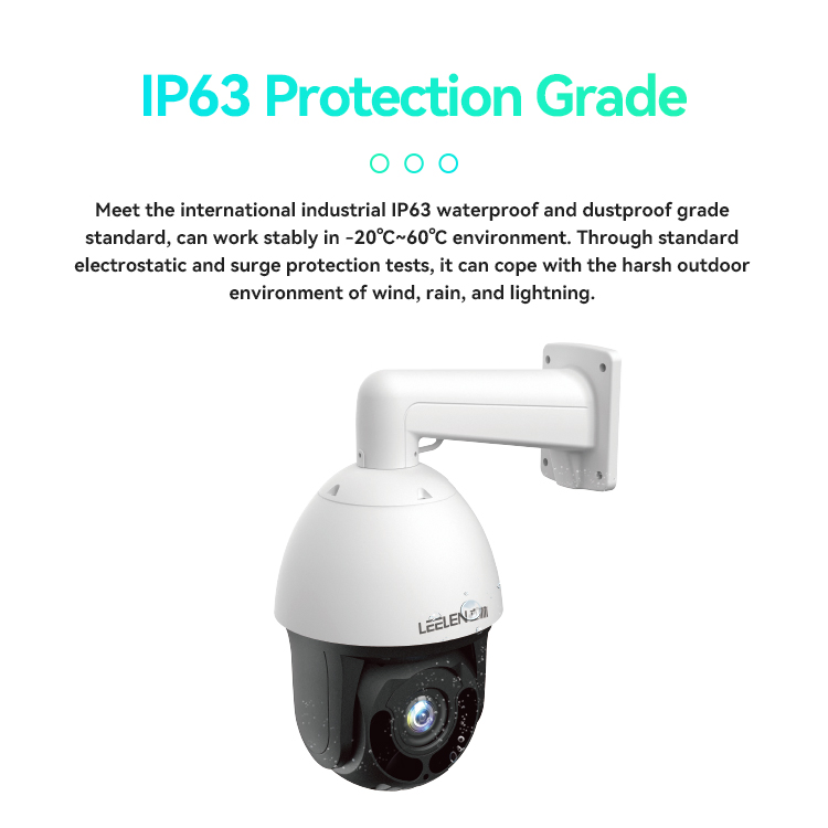 Leelen 2MP IP Security Cameras Surveillance System Supports Storage Card IP63 Waterproof Outdoor Night Vision Security PTZ Camera