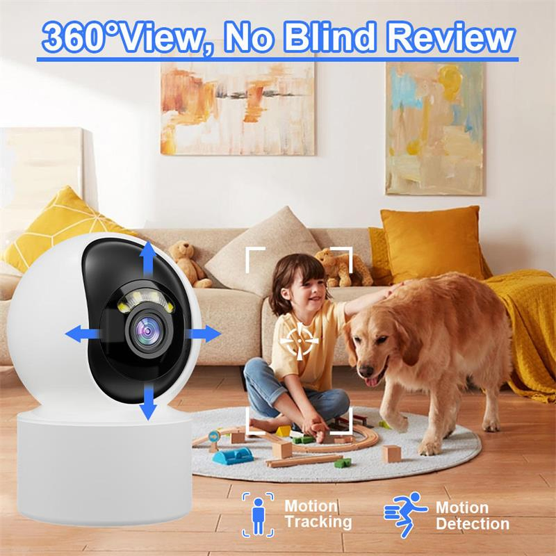 Full Color Night Vision Wireless Indoor 360 PTZ Security CCTV WiFi Camera with SD Card Slot