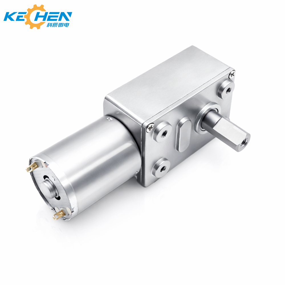 46mm * 32mm Square Gearbox Right Angle Output Shaft 6mm 12v 24v DC Worm Motor Product Type DC Motors