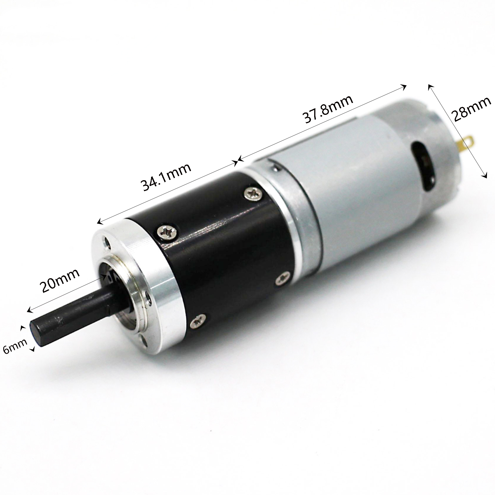 28mm 385 Permanent Magnet Construction Fan for Boat Electric Bicycle 12V 24V Planetary Gear Brushed DC Motor 6mm Shaft 1500rpm