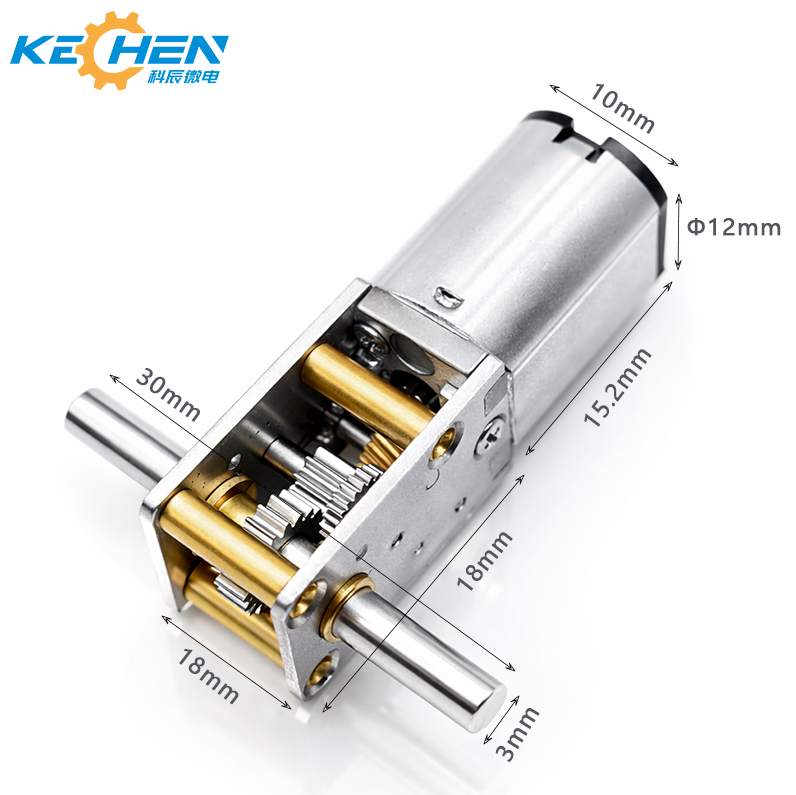 12V 24V GM1812-N20 Micro DC Gear Motor 12mm Double Shaft Brush Worm Gear Motor for Smart Home & Electric Bicycle