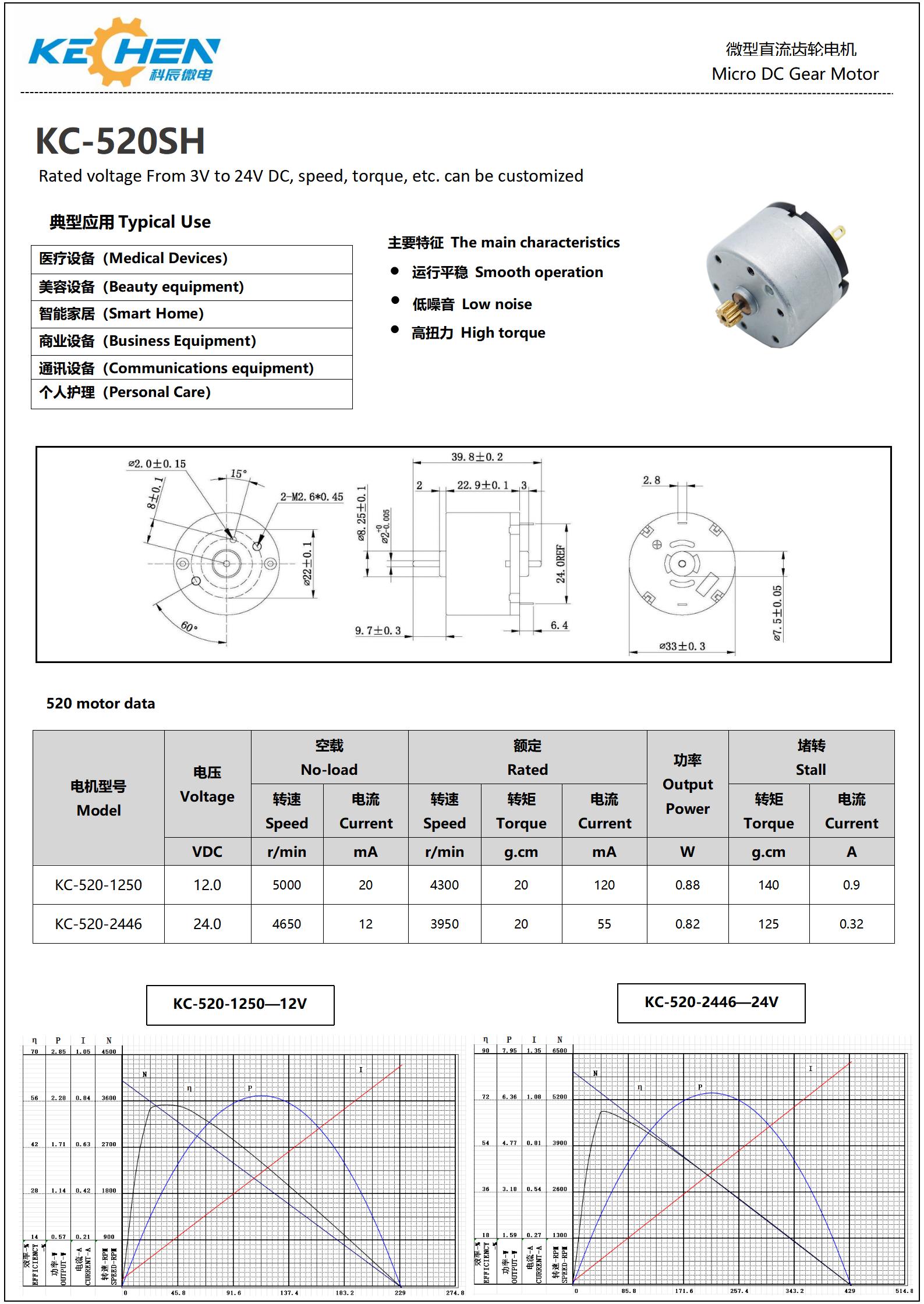 Micro DC Motor Technical Diagram 1