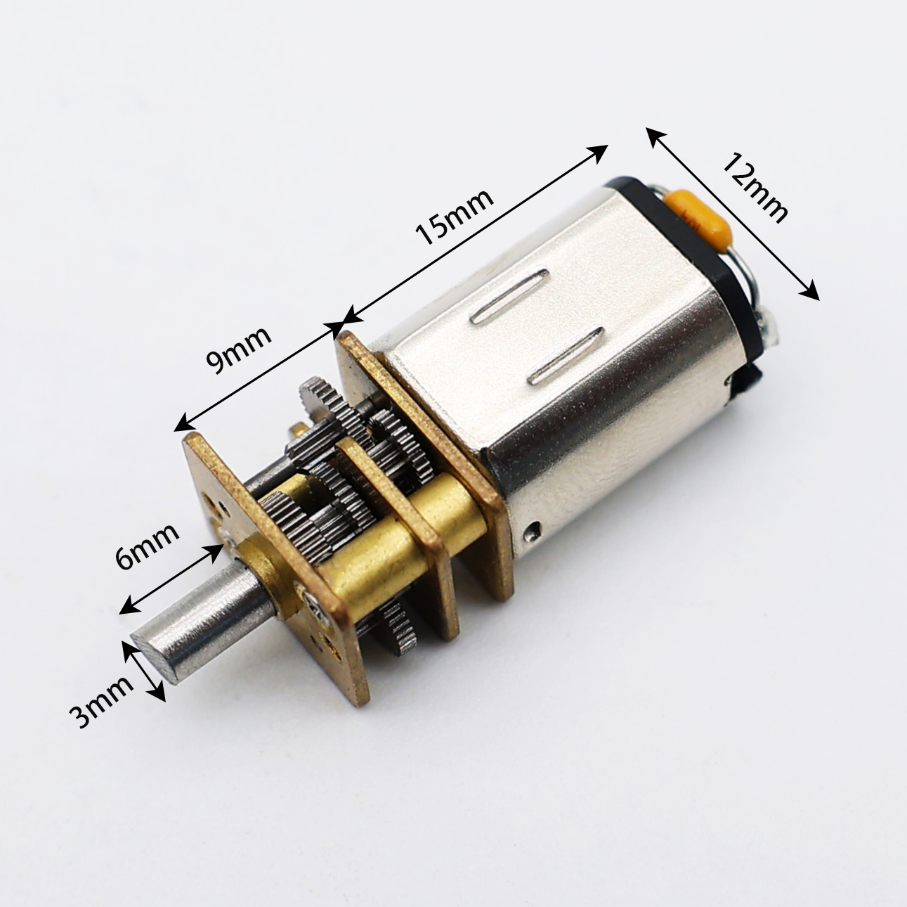 High Quality N20 DC Motor with 12mm Gearbox 3.7V 6V 12V Brush Commutation Permanent Magnet Construction