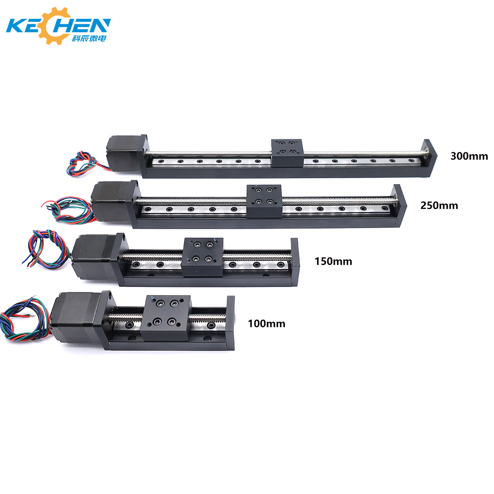 Linear Rail 100mm 150mm 200mm 250mm 300mm Linear Stage Actuator with Square Linear Rails Mini Slide Table  NEMA 11 Stepper Motor