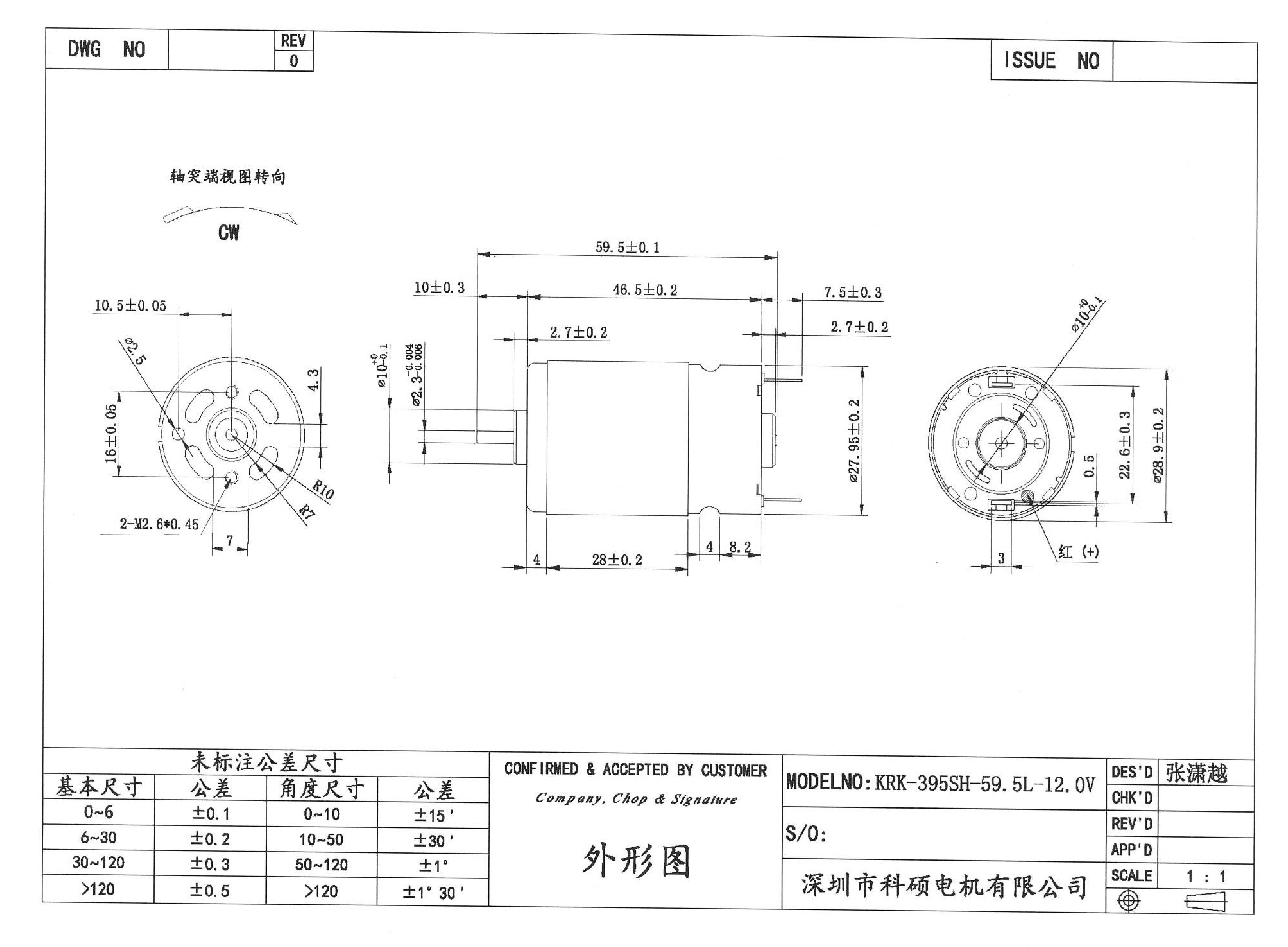 RS-395 Motor Dimensions