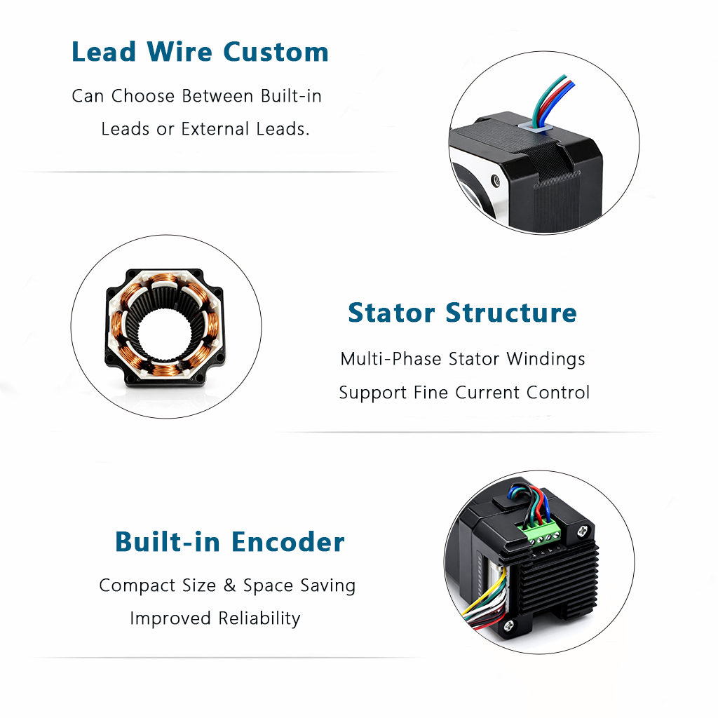 Supplier Nema 17 Pancake Stepper Motor 1.5A 17Ncm Bipolar 1.8 Degree 4-Lead 23mm Body Length for 3D Printer Medical Equipment