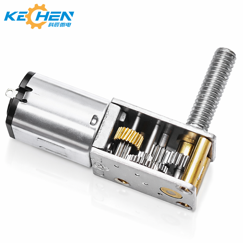 GM1812-N20 Permanent Magnet Brush Worm Gearbox Reduction Motor 90 Degrees Side Output M3 Screw Shaft 12V 1000 RPM Smart Home Use