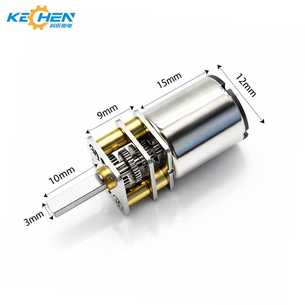 High Torque 12mm GM12-1215 Coreless DC Gear Motor Permanent Magnet Construction Voltages 3V 6V 12V